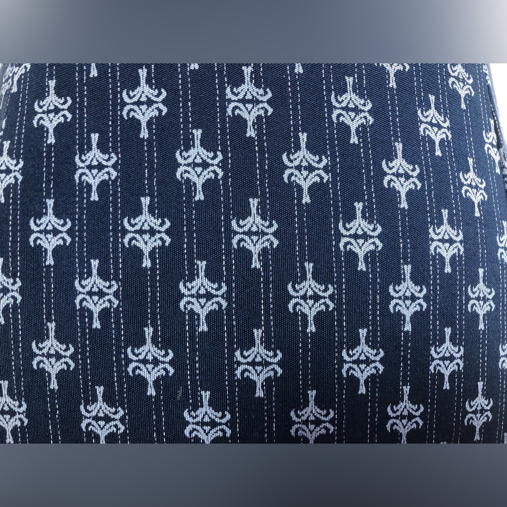 Tory Burch 100% Silk Navy Logo Print Dress Style 31142415 Cap Sleeve XS - Picture 13 of 16